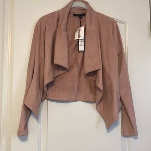 NWT Faux Suede Mauve Open Blazer Jacket